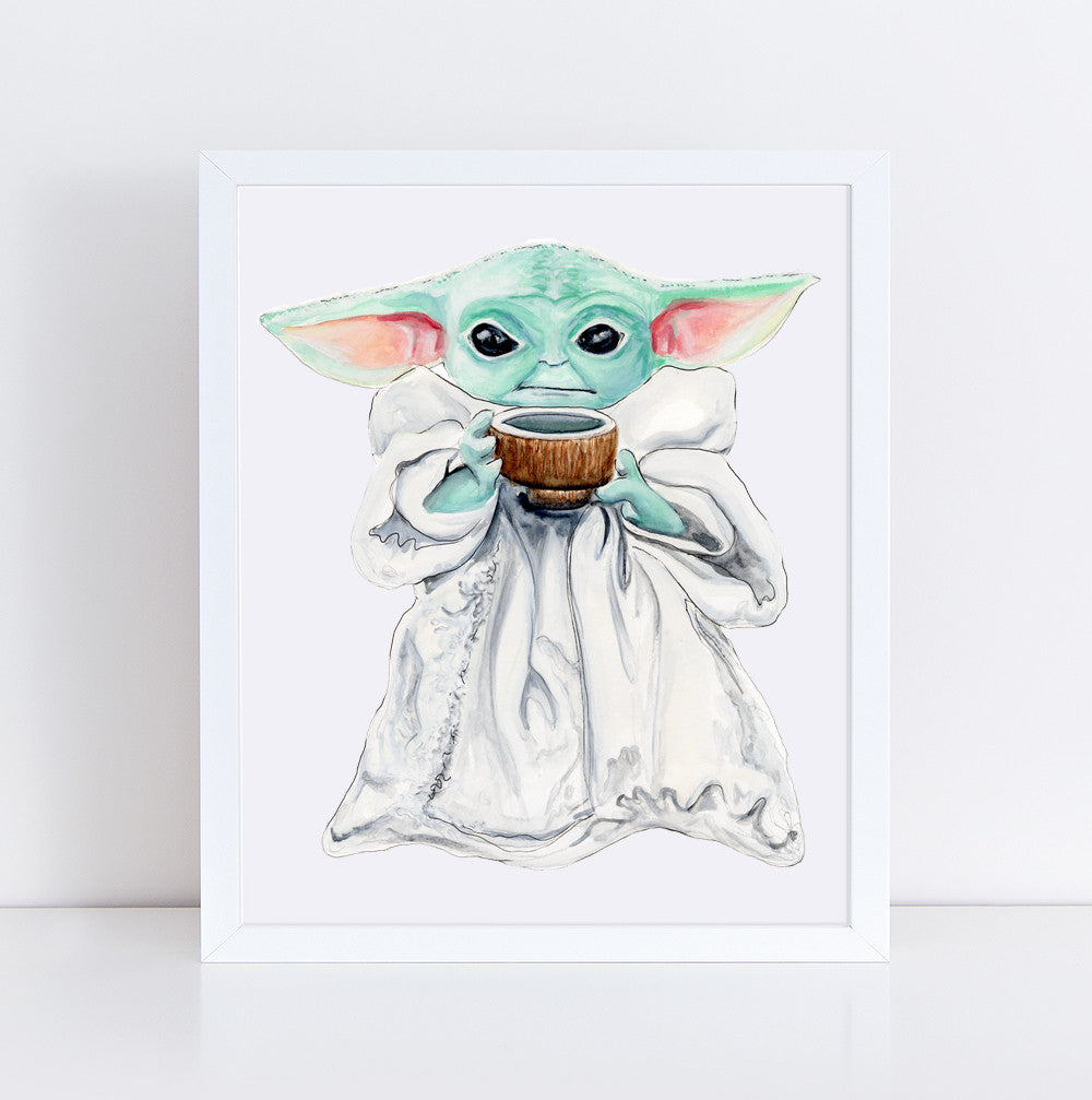 Baby Yoda Print by Emily Mercedes + 11" x 14"