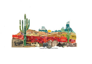 Southwest Postage Stamp Collage Print by Katie Conley