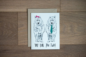 Yay For You Two! Card - Wolves by Stationery Bakery