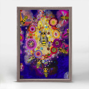 Honeycomb Close Up on Amethyst  Mini Framed Canvas Print by Eli Halpin