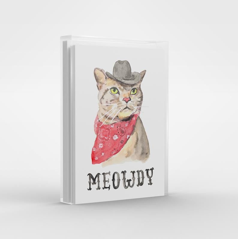 Meowdy Greeting Card Set by Kathy Phantastic
4.21” x 5.98” & includes an envelope