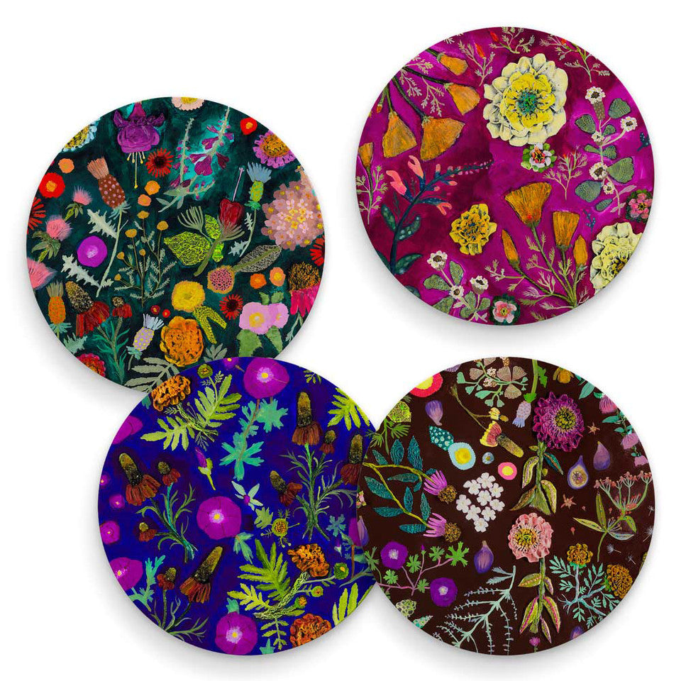 Colorful Ceramic Coasters - Set of 4  by Eli Halpin