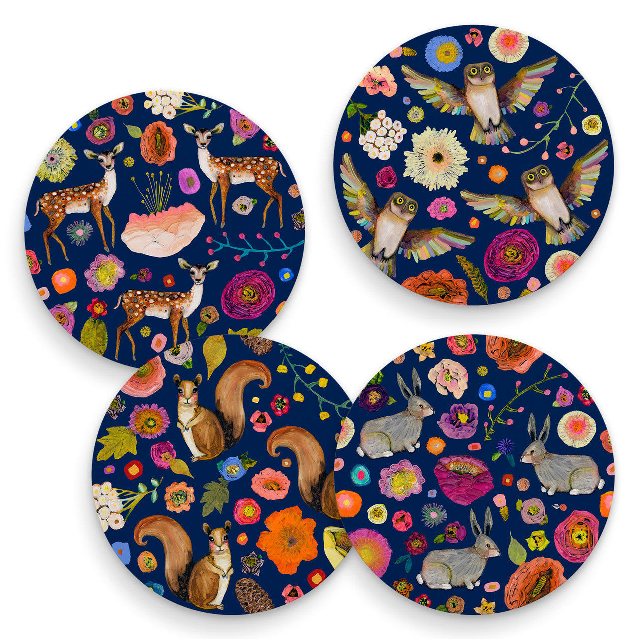 Colorful Ceramic Coasters - Set of 4  by Eli Halpin