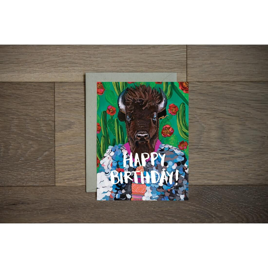 Fancy Buffalo Birthday Card by Stationery Bakery