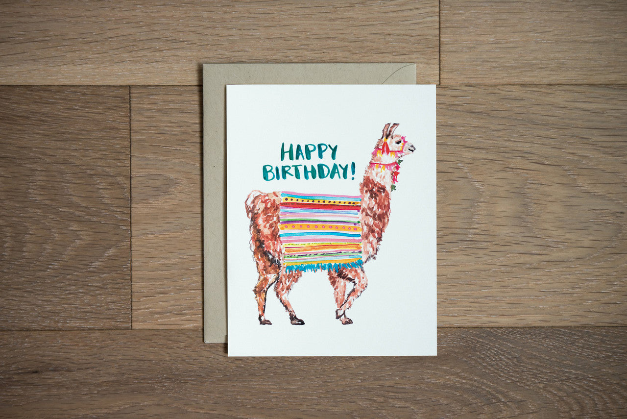 Happy Birthday Card - Llama by Stationery Bakery