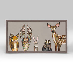 Forest Animals Mini Framed Canvas Print by Eli Halpin