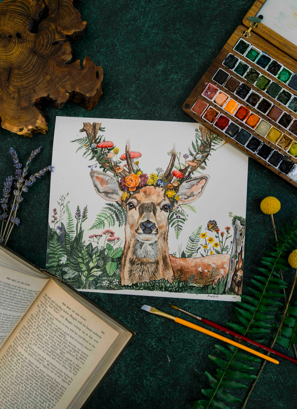Forest Deer Print by Alex Quirk - Limited Print