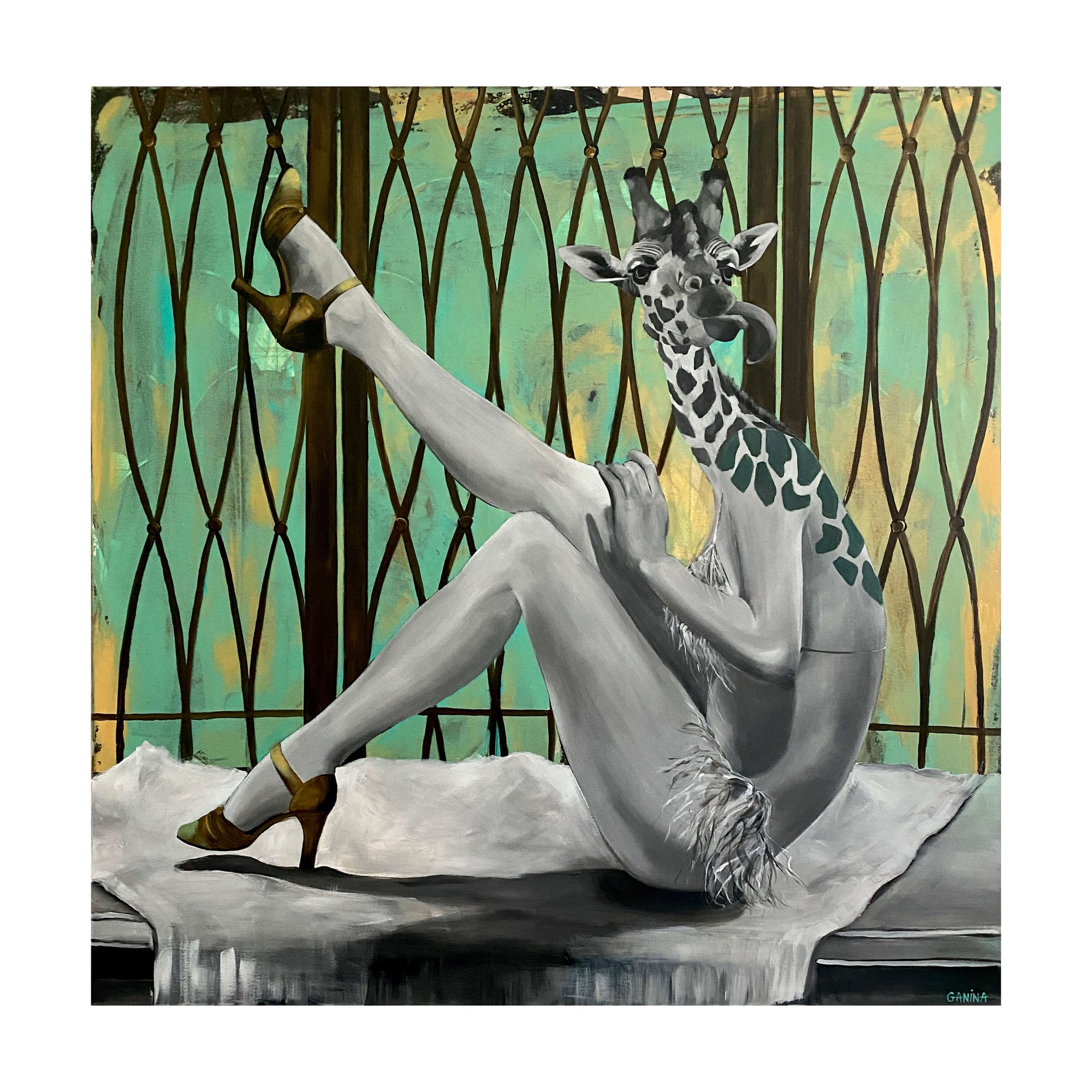 Giraffic Glamour Print by Anna Ganina