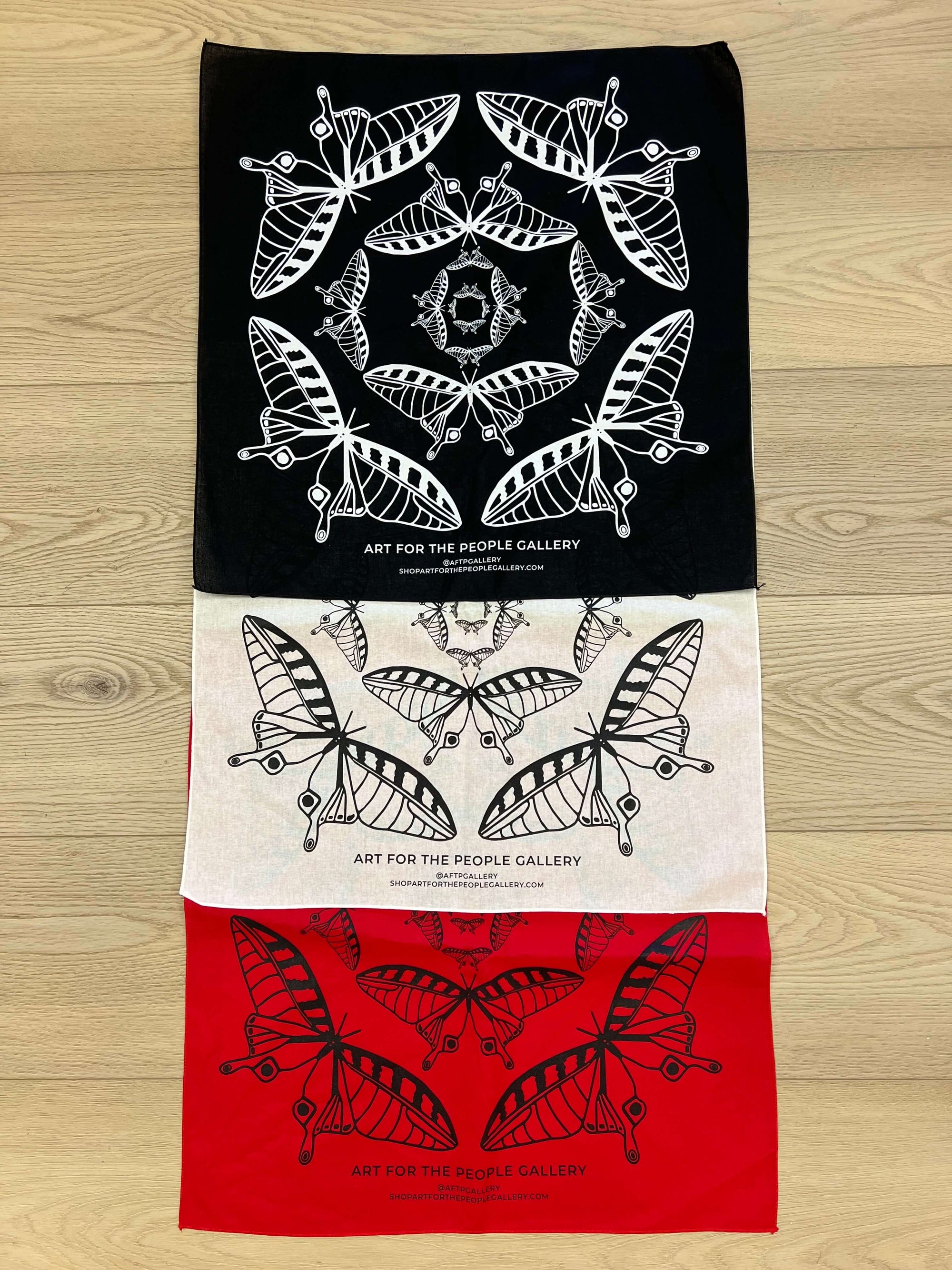 AFTPG Butterfly Bandana + Black, Cream or Red