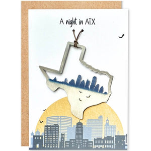 A Night in ATX Card and Austin Skyline Ornament by Authenticaa