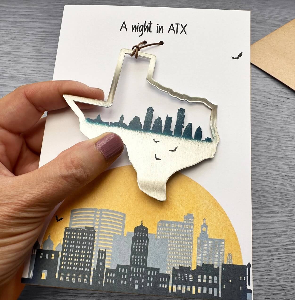 A Night in ATX Card and Austin Skyline Ornament by Authenticaa