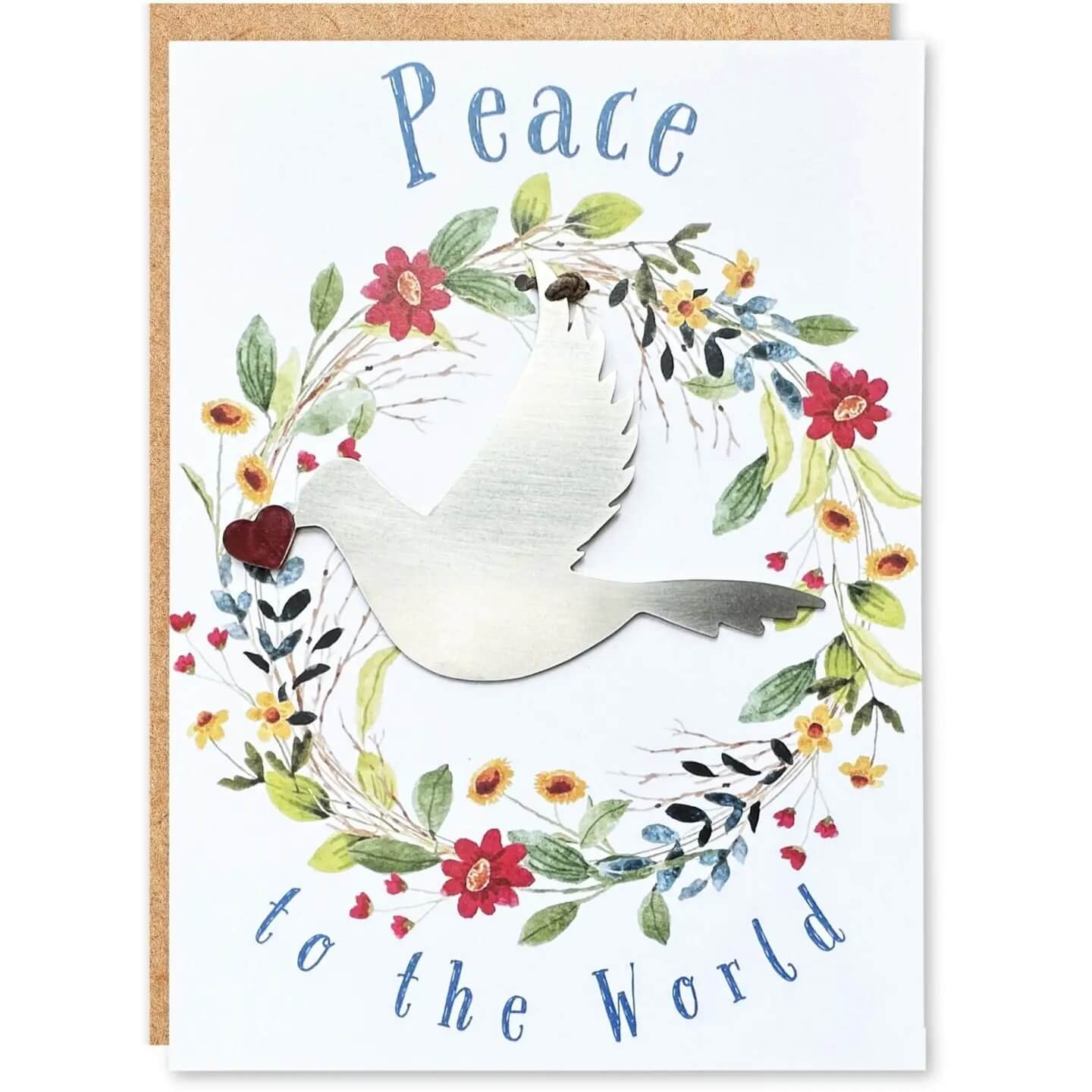 Peace in the World Card and Dove Ornament by Authenticaa