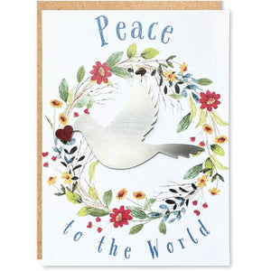 Peace in the World Card and Dove Ornament by Authenticaa