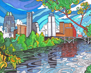 Downtown Austin Print + 11" x 14" by Becca Borrelli