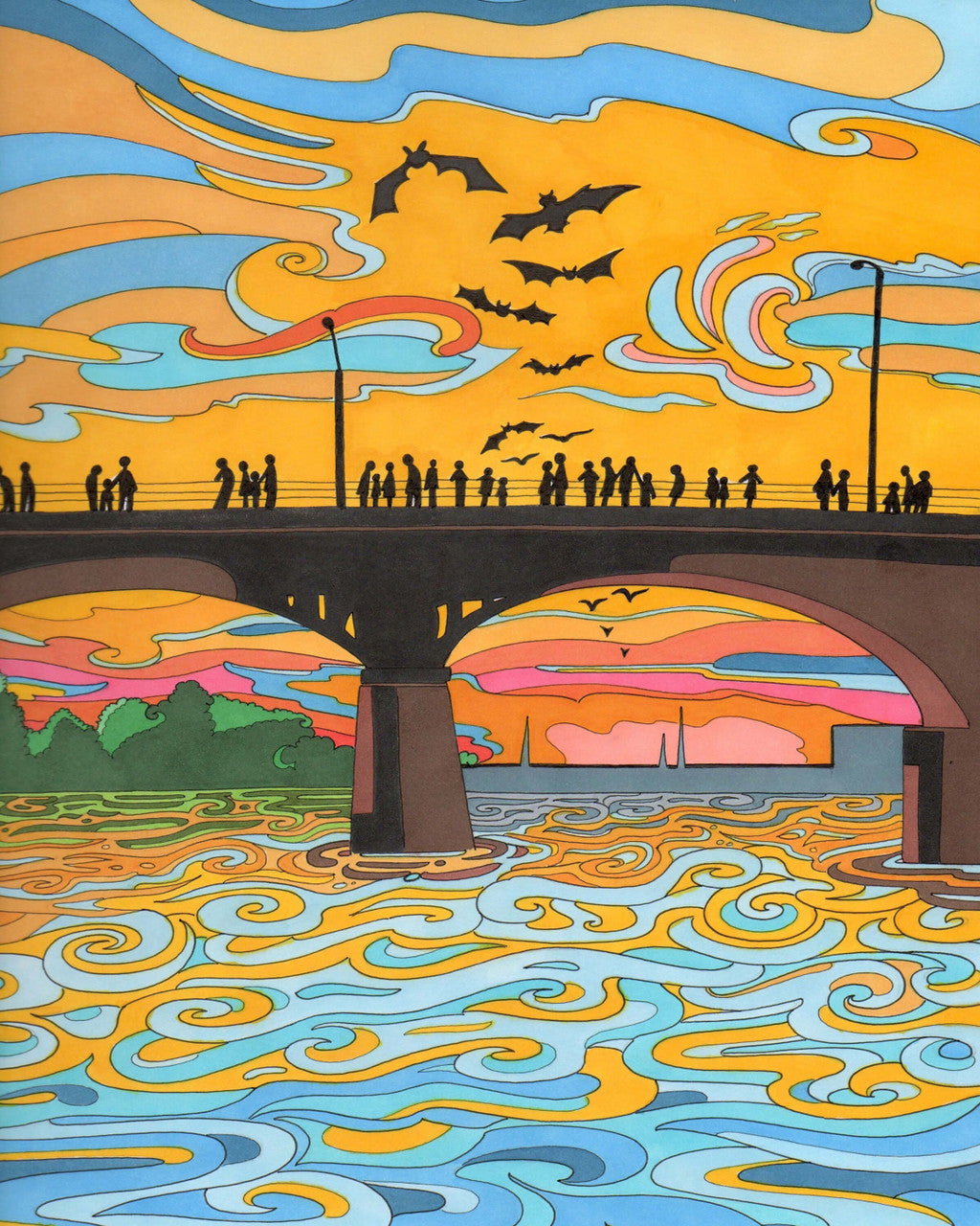 South Congress Bridge Print by Becca Borrelli