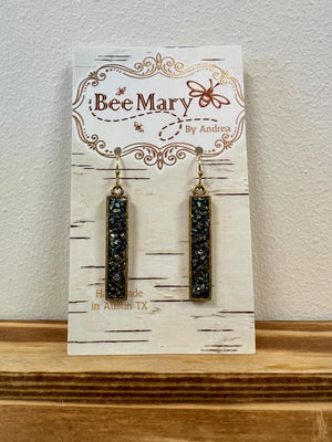 Crushed Glass Bar Earrings by Bee Mary