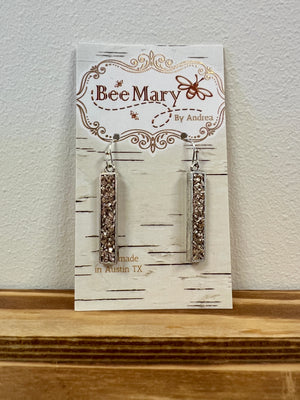 Crushed Glass Bar Earrings by Bee Mary
