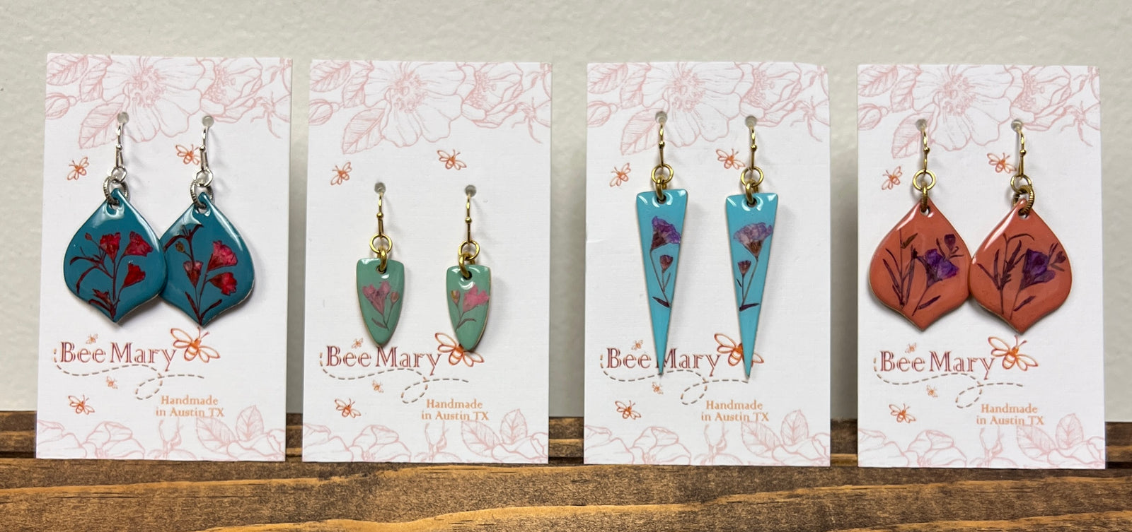 Painted Nectar Earrings by Bee Mary