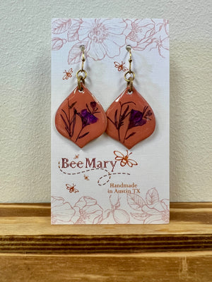 Painted Nectar Earrings by Bee Mary