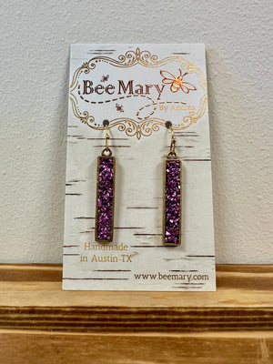 Crushed Glass Bar Earrings by Bee Mary