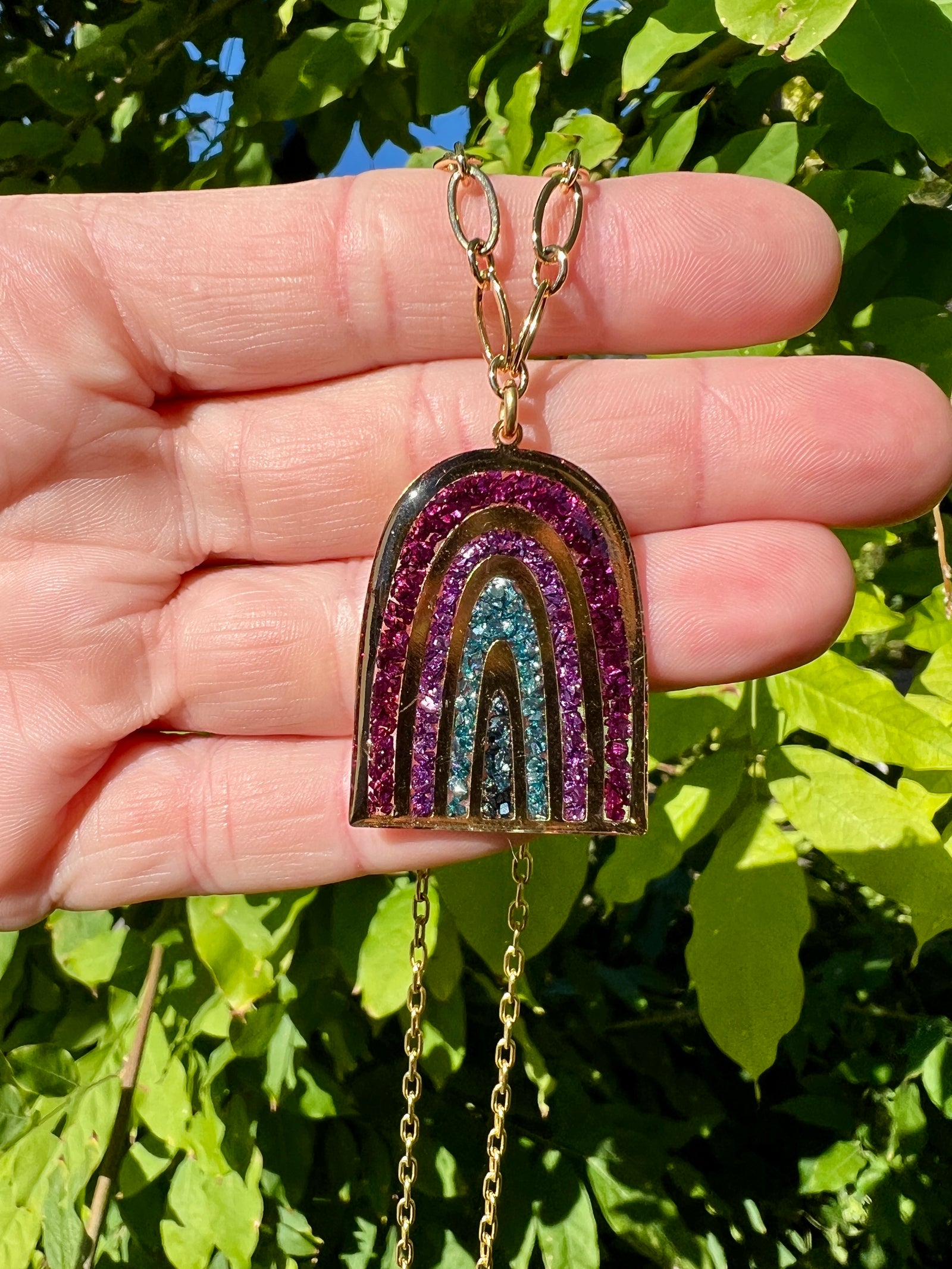 Crushed Rainbow Necklace by Bee Mary