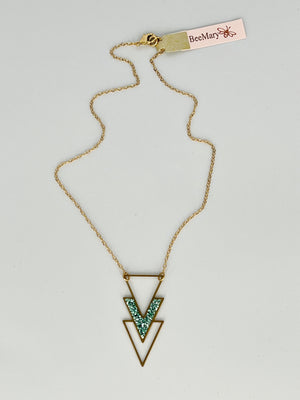 Straight to You Necklace in Turquoise by Bee Mary