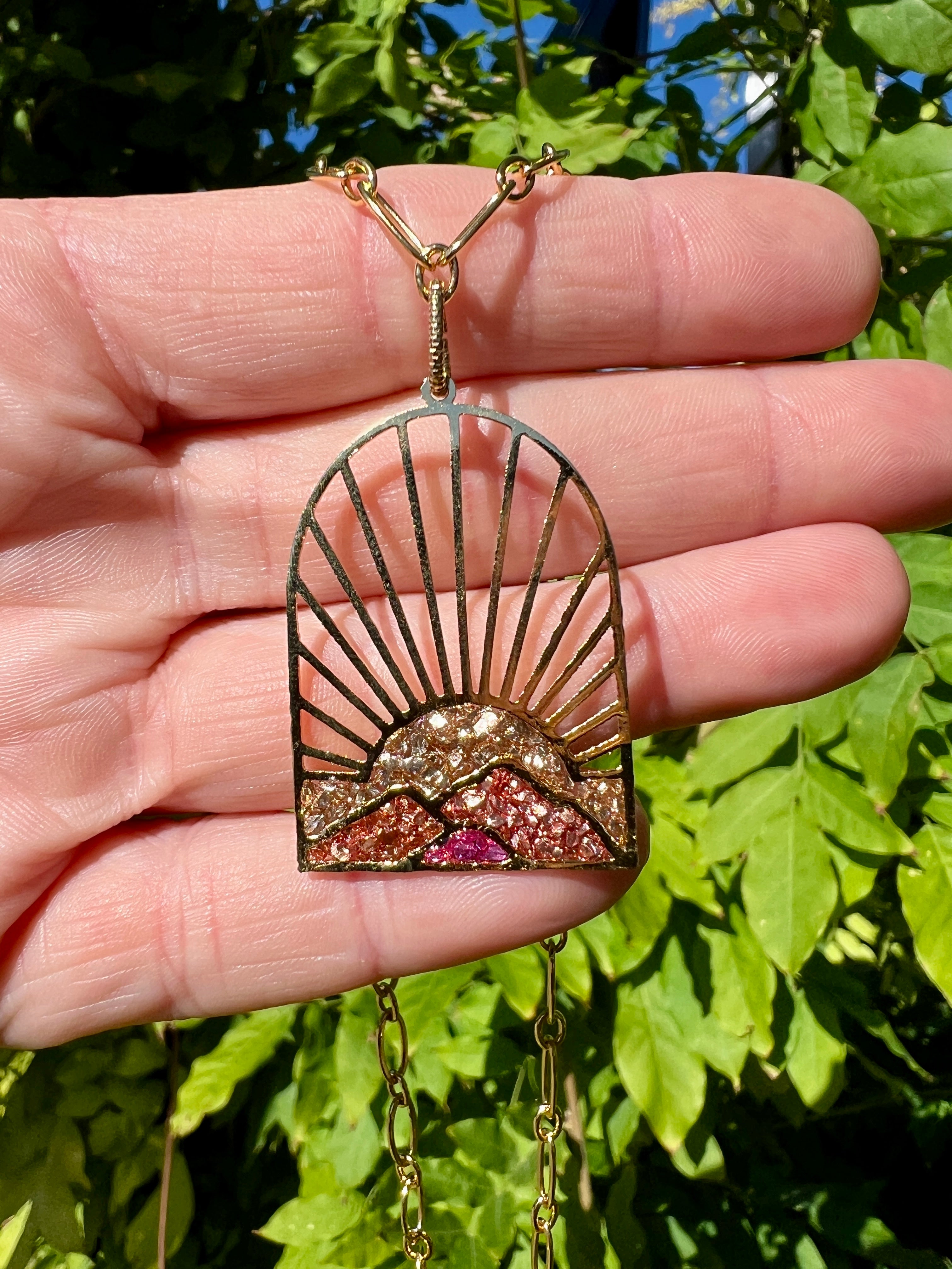 Crushed Sunrise Necklace by Bee Mary