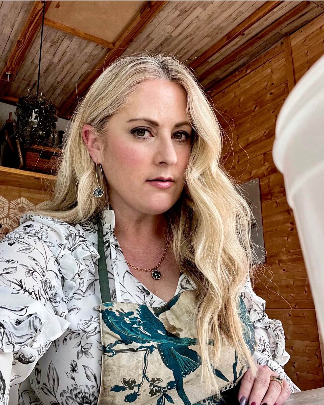 Magenta Crushed Glass Hoop Earrings by Bee Mary