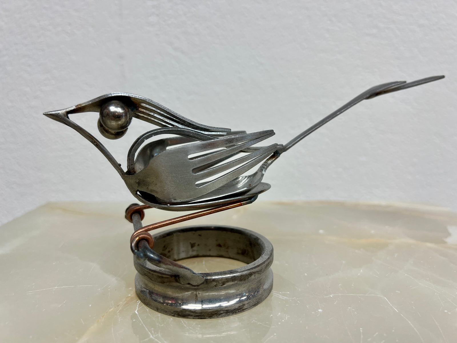 Cutlery Bird Metal Art Sculpture #5 by Bernardo Meza of Meza Metal Sculptures