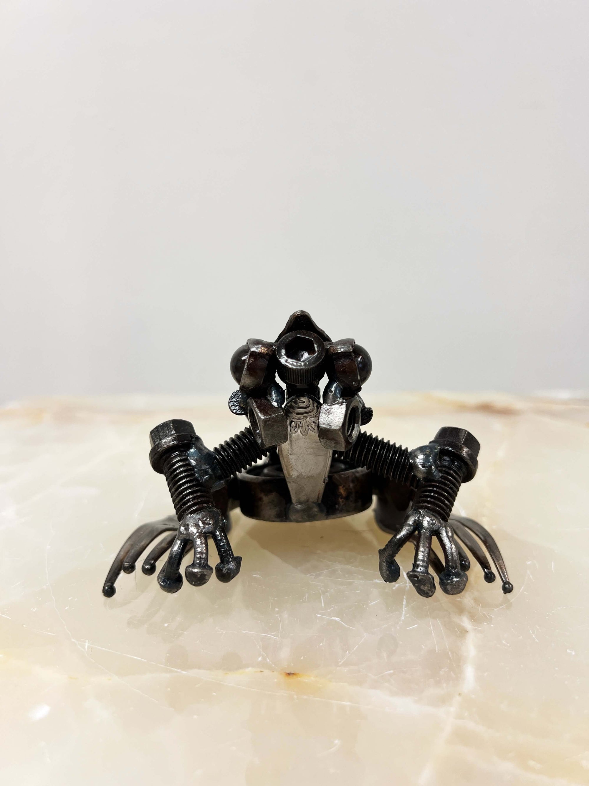 Metal Frog Art Sculpture by Bernardo Meza of Meza Metal Sculptures