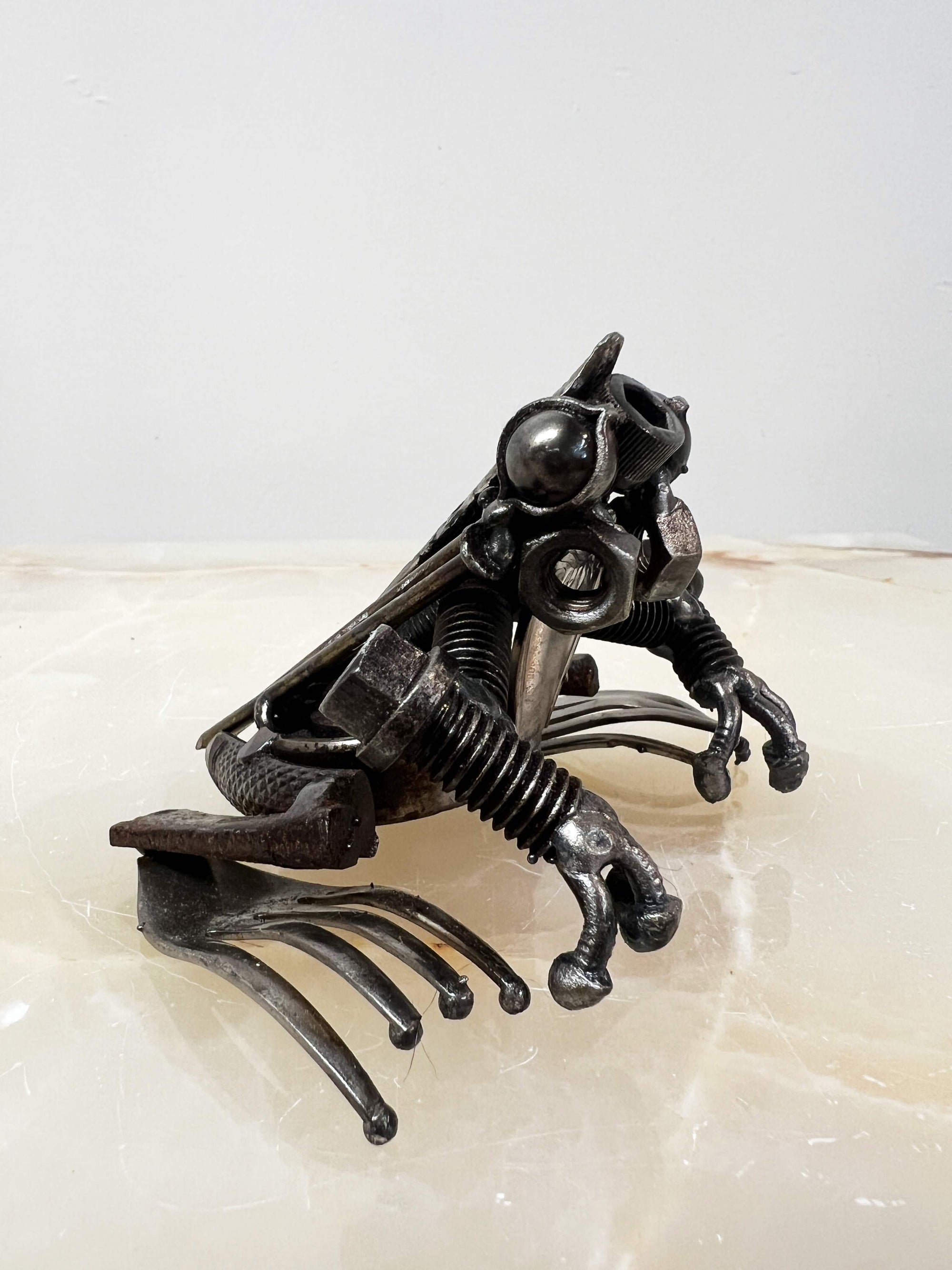 Metal Frog Art Sculpture by Bernardo Meza of Meza Metal Sculptures