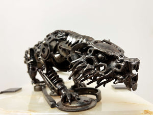 Steampunk Tiger II Metal Art Sculpture by Bernardo Meza of Meza Metal Sculptures