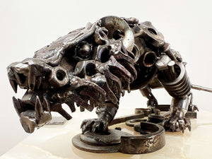 Steampunk Tiger II Metal Art Sculpture by Bernardo Meza of Meza Metal Sculptures