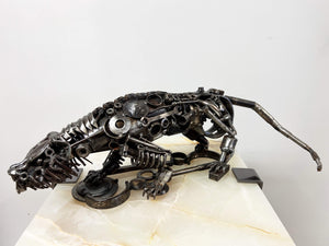 Steampunk Tiger II Metal Art Sculpture by Bernardo Meza of Meza Metal Sculptures