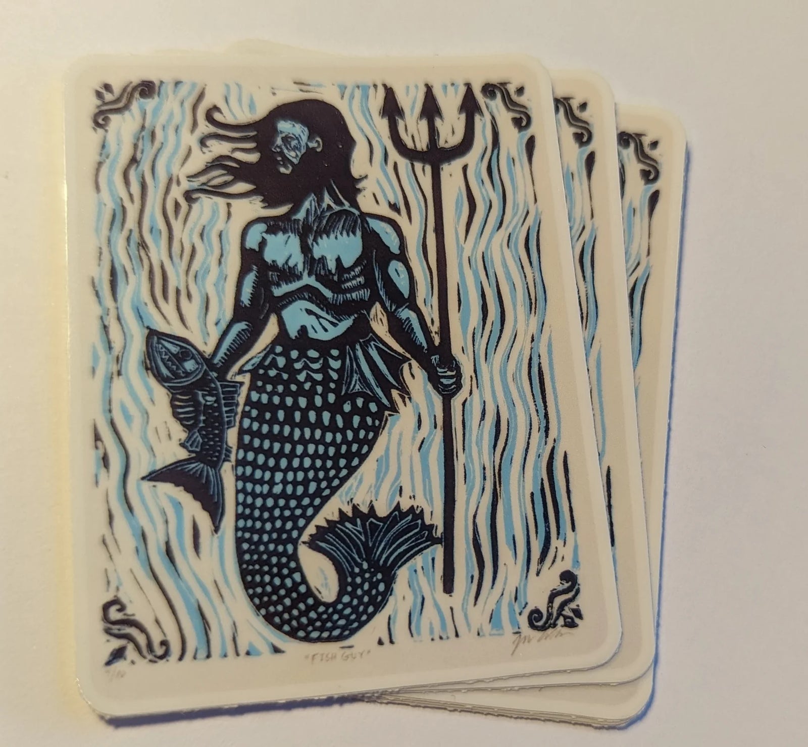 Fish Guy Sticker by Brunky Art