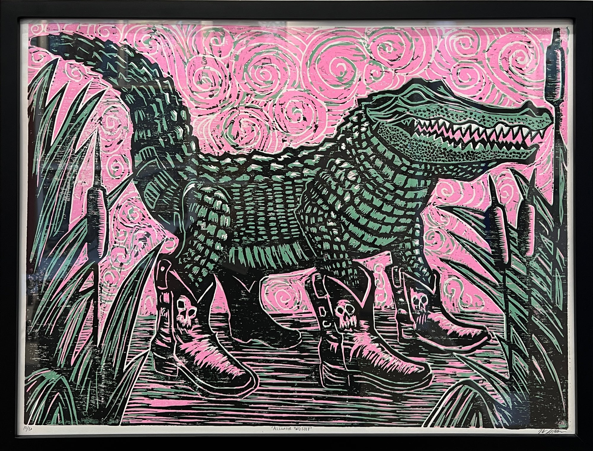 Alligator Two Step Framed Print by Brunky Art