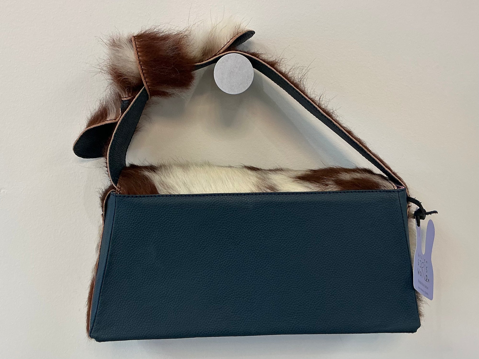 Bunny Ears Box Handbag by design Girls World - Hide + Navy