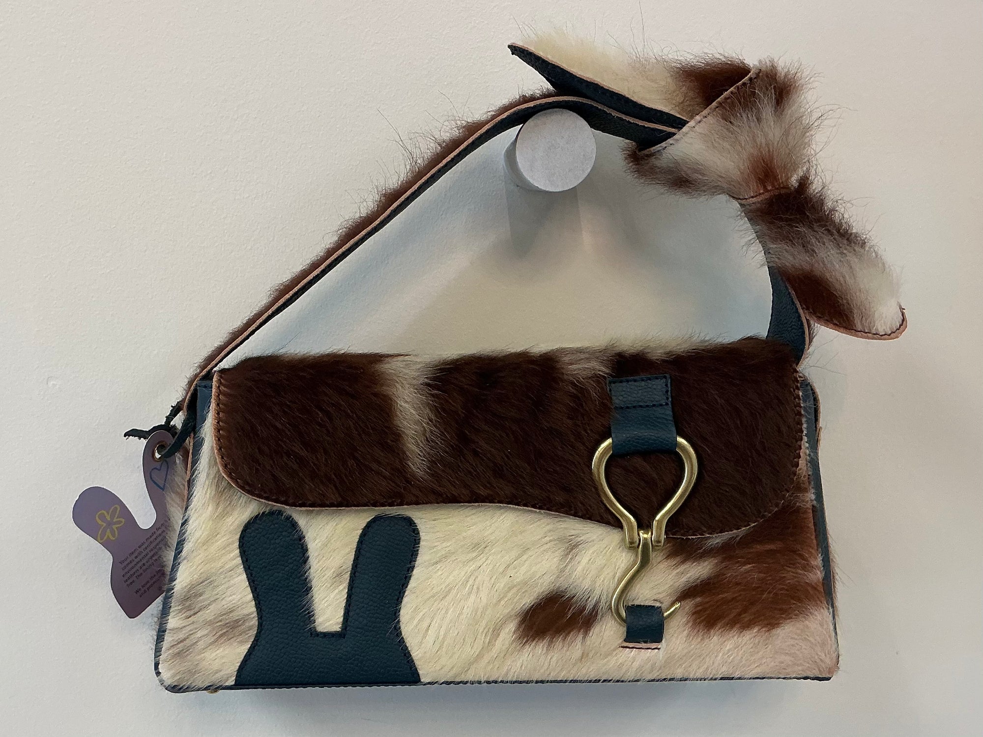 Bunny Ears Box Handbag by design Girls World - Hide + Navy