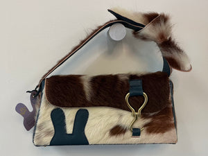 Bunny Ears Box Handbag by design Girls World - Hide + Navy