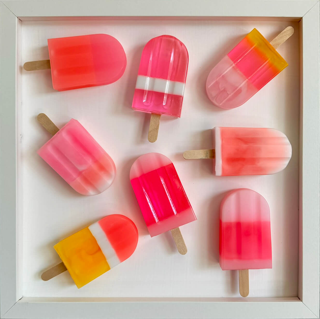 6 Strawberry Popsicles by  Elena Mester