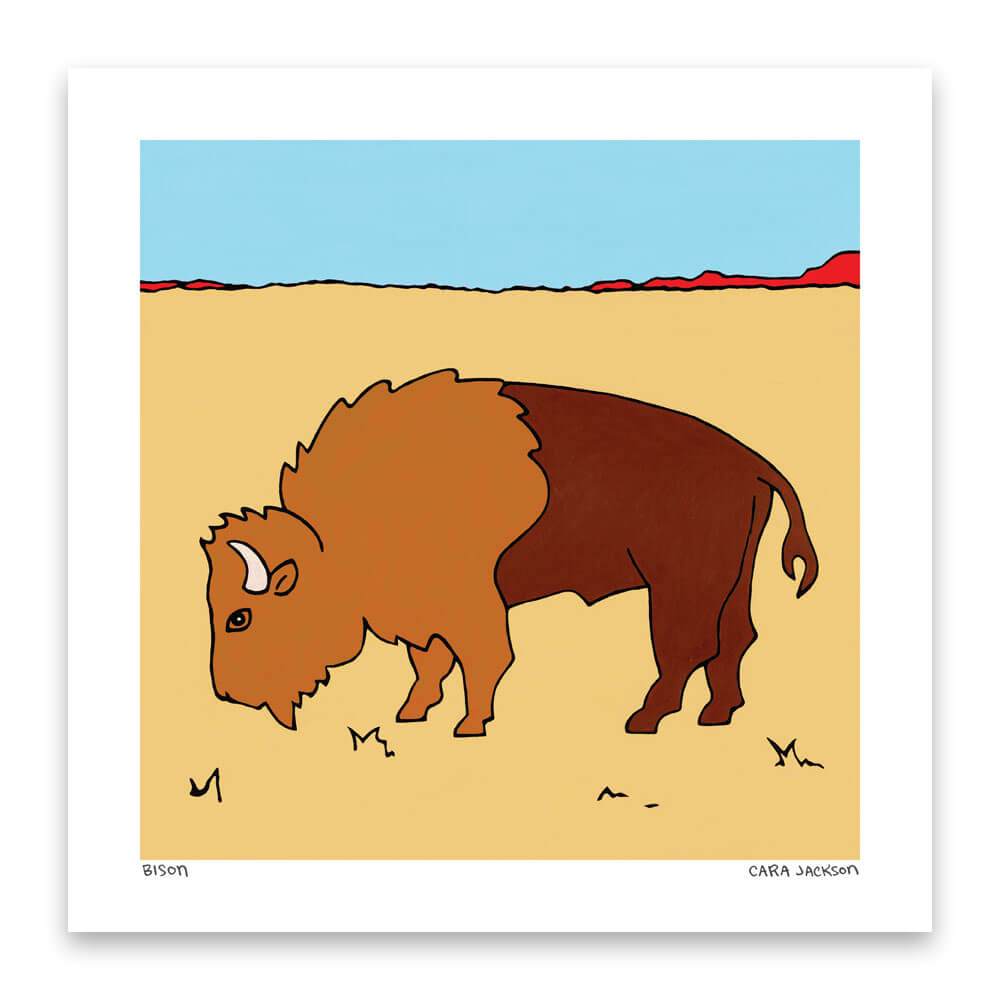 Bison Print by Cara Jackson