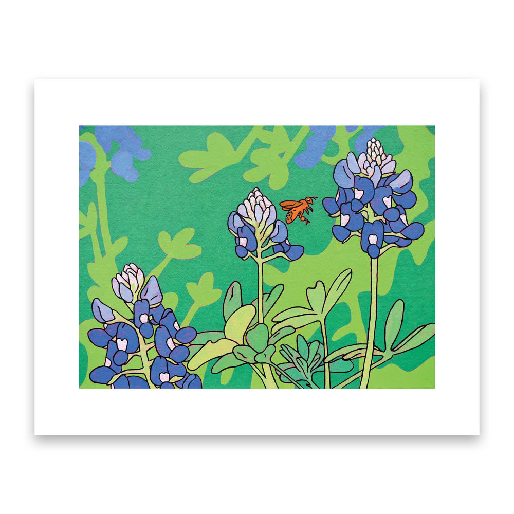 Bluebonnets Print by Cara Jackson