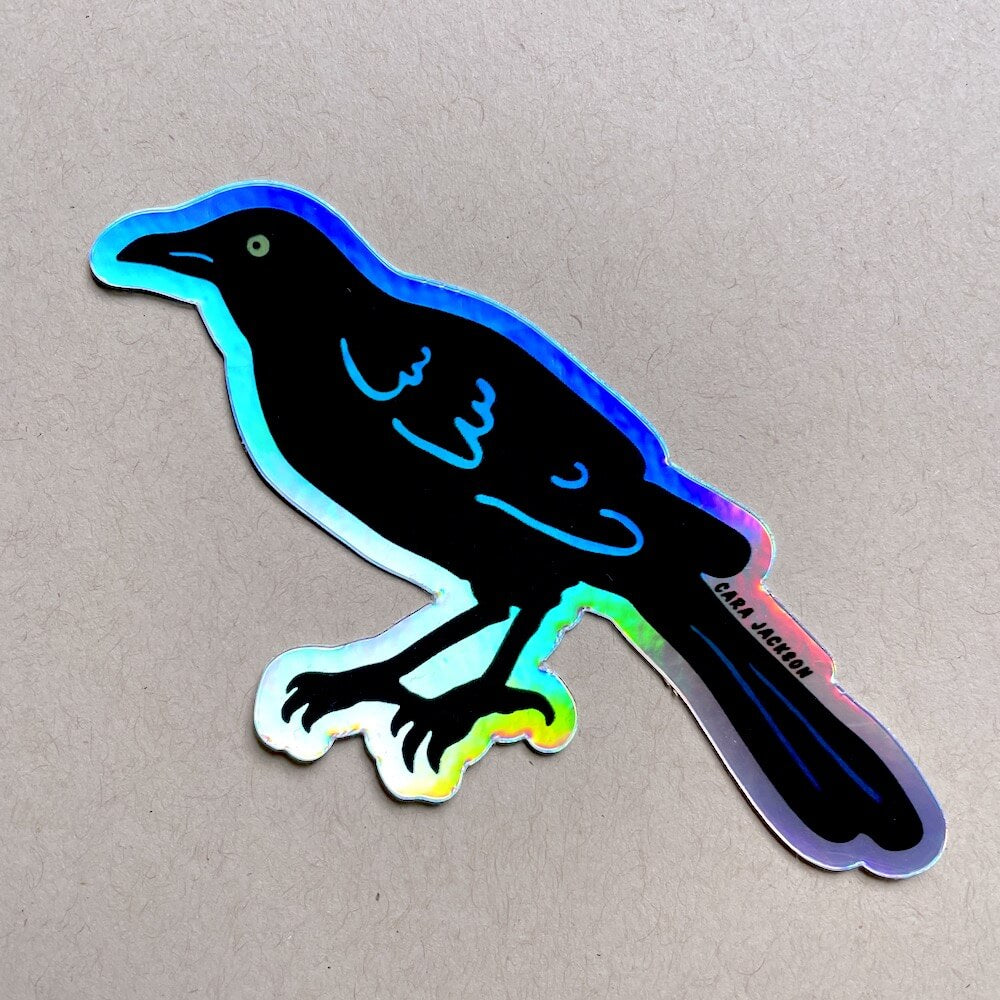 Grouchy Grackle Sticker by Cara Jackson