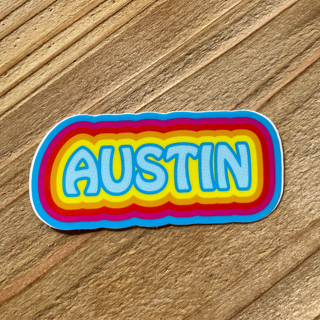 Retro Austin Sticker by Cara Jackson