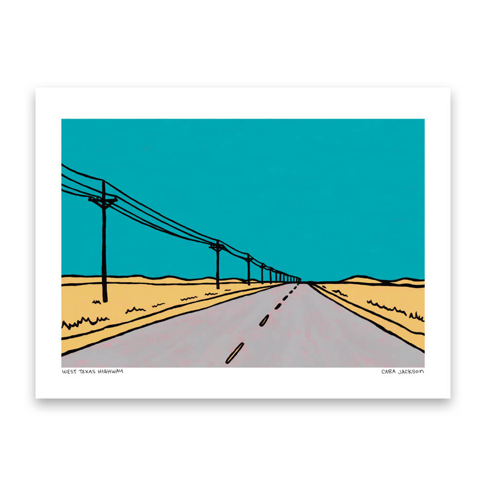 West Texas Highway Print by Cara Jackson