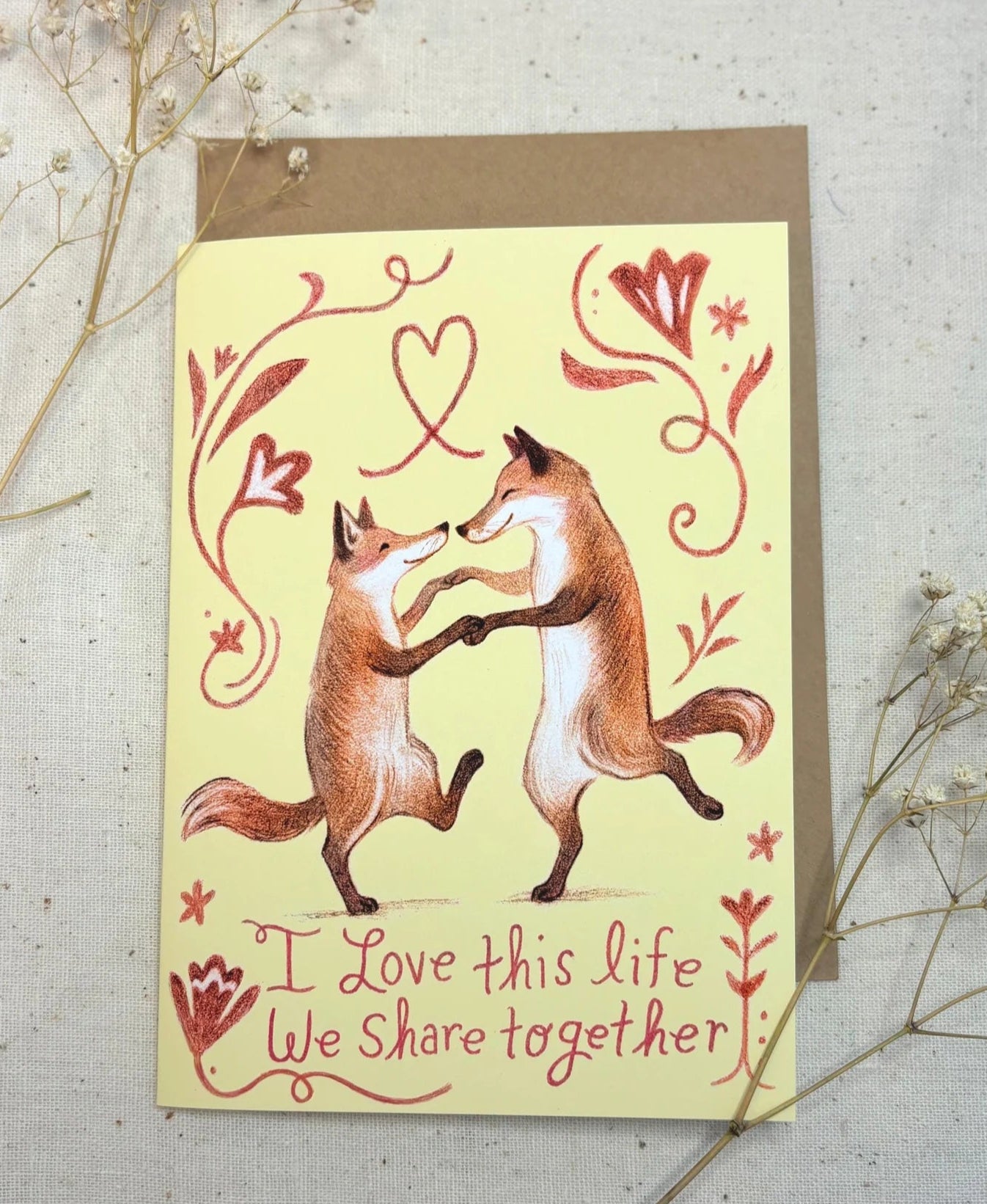 Adorable Fox Anniversary Card by Cats in Cardigans