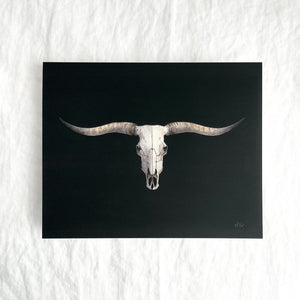 Texas Longhorn Skull Print by Chloé Gray