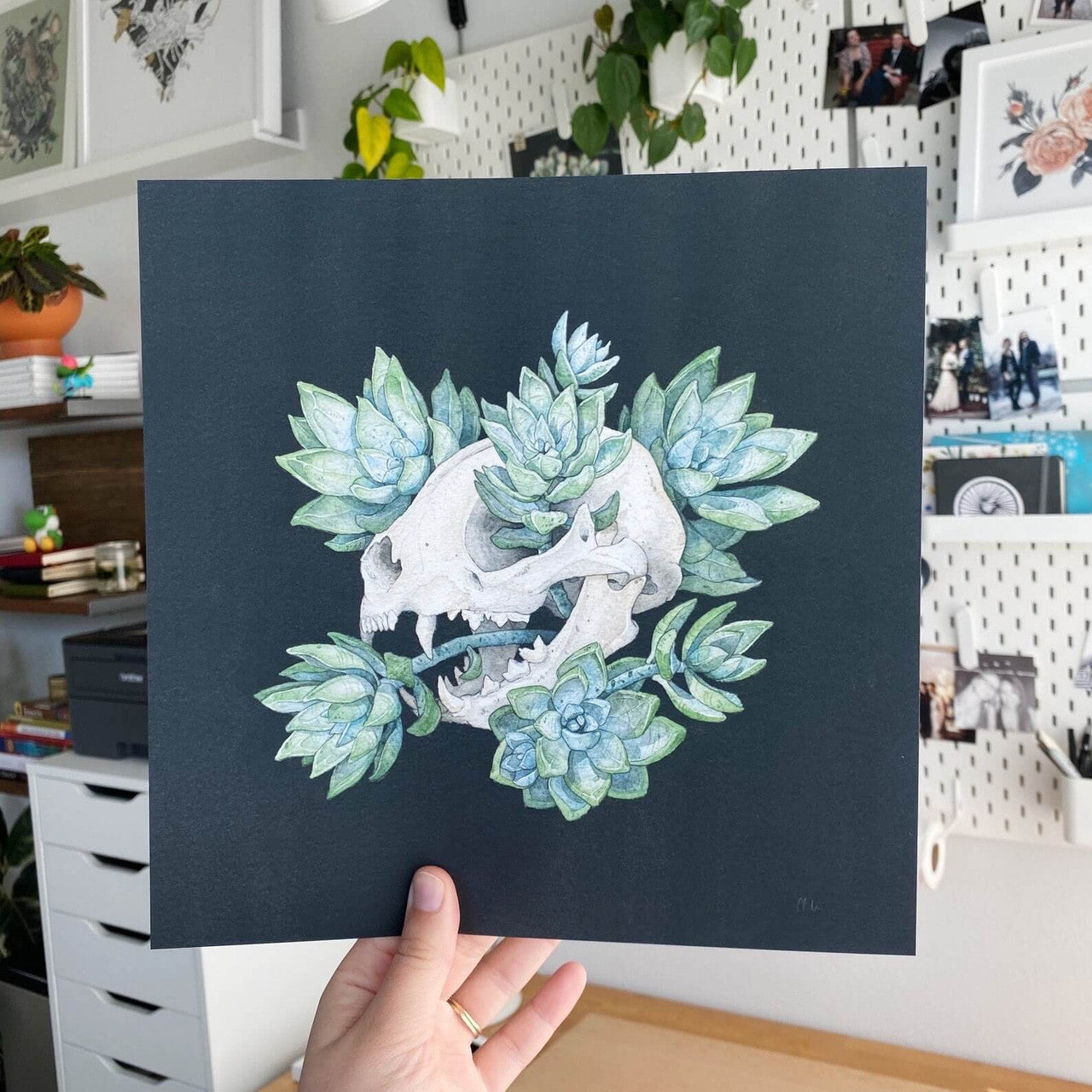 Cat Skull Print by Chloe Gray