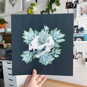 Cat Skull Print by Chloe Gray