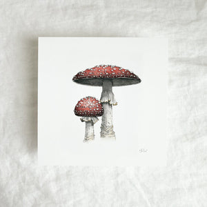 Fly Agaric Mushroom Mini Print by Chloe Gray